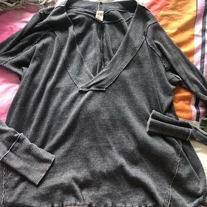 Free people deep v neck long sleeve shirt!